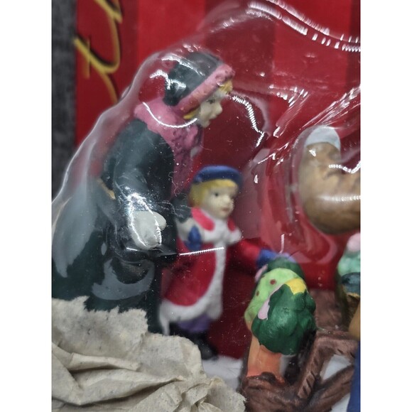 Vtg Caldor Share the Joy Village Accessorie Plant Sale Stand Man Woman Child New - Picture 5 of 9